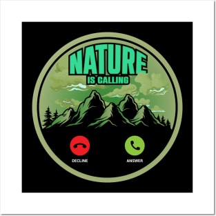 Nature is Calling (Green) Posters and Art